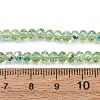 Electroplate Transparent Glass Beads Strands EGLA-A046-01A-04-4