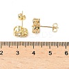 Brass Micro Pave Clear Cubic Zirconia Stud Earrings LS-EJEW-D323-06G-5