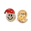 Christmas Alloy Crystal Rhinestone Stud Earrings for Women EJEW-M256-01B-G-2
