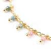 Natural Multicolor Tourmaline Charm Anklets AJEW-AN00399-2