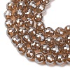 Electroplated Natural Agate Beads Strands G-B191-A07-6mm-17-2