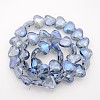 Faceted Heart Electroplate Rainbow Plated Glass Beads Strands EGLA-P010-F05-1