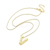 Brass & Plastic Pearl Letter Pendant Box Chain Necklaces for Women NJEW-U017-01G-22-3