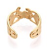 Ion Plating(IP) 304 Stainless Steel Cuff Open Rings for Women RJEW-N052-17G-3