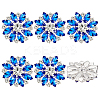 6Pcs 1-Hole Alloy Rhinestone Shank Buttons BUTT-GA0001-15C-1