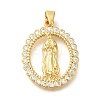 Rack Plating Brass with Cubic Zirconia Pendants KK-Z086-33G-11-1
