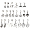 55Pcs 11 Styles Tibetan Style Alloy Kitten Dog Pendant Decorations HJEW-PH02309-1