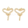 Brass Micro Pave Cubic Zirconia Pendants KK-C162-038G-1