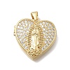 Brass Micro Pave Clear Cubic Zirconia Locket Pendants KK-D431-031A-G-1