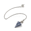 Cone Natural Red Agate & Blue Spot Jasper & Rose Quartz & Green Aventurine Pointed Dowsing Pendulums HJEW-JM04048-3
