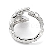 Brass Open Cuff Rings for Women RJEW-D016-03P-3