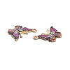 Light Gold Alloy Enamel Pendants ENAM-G210-02LG-03-3