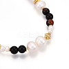 Natural Pearl & Agate & Crystal Round Beaded Necklaces NJEW-N056-01G-4