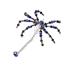 3Pcs 3 Colors Halloween Theme Spider Glass Pendants PALLOY-JF02882-2