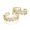 Brass Micro Pave Clear Cubic Zirconia Cuff Rings RJEW-S044-088-NF-2