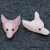 Natural Rose Quartz Carved Healing Wolf Head Figurines PW-WG25599-03-1