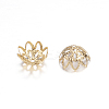 Ion Plating(IP) 304 Stainless Steel Flower Fancy Bead Caps STAS-G085-16G-2