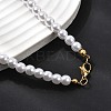 6MM White Round Plastic Pearl Beaded Necklaces for Women NJEW-L469-02G-2