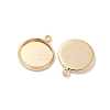 Flat Round Brass Pendant Cabochon Settings KK-K414-14E-G-2