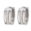 Stripe 304 Stainless Steel Shell Hoop Earrings for Women EJEW-L307-11P-4