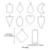 10Pcs Alloy Open Back Bezel Pendants PALLOY-YWC0002-02P-4