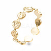 304 Stainless Steel Flat Round Open Cuff Ring RJEW-T023-65G-3