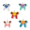Beaded Butterfly Charms PALLOY-MZ00430-1