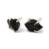 Raw Rough Natural Obsidian Stud Earrings EJEW-R148-01LG-03-2
