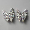 1-Hole Zinc Alloy Rhinestone Shank Buttons FIND-WH0152-110S-1