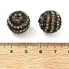 Stripe Pattern Polymer Clay Rhinestone Beads CLAY-NH0001-01G-3
