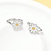 Daisy Brass Enamel Hoop Earrings for Women LS-EJEW-G434-02P-2