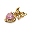 Brass Micro Pave Cubic Zirconia Pendants KK-V009-24G-2