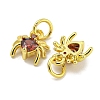 Rack Plating Brass Micro Pave Cubic Zirconia Spider Charms ZIRC-I065-02C-2