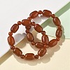 Natural Carnelian Bead Stretch Bracelets G-P570-01G-2