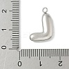 304 Stainless Steel Initial Pendants STAS-S186-12L-P-3
