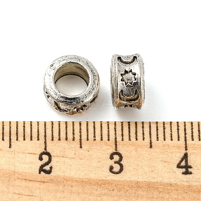 Rack Plating Tibetan Style Alloy Spacer Beads TIBE-WH0007-01AS-1