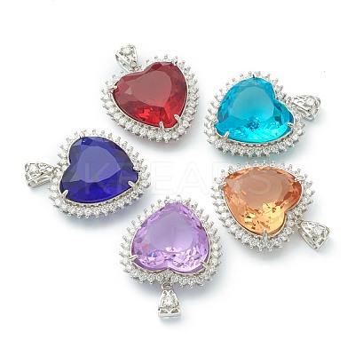 Transparent Faceted Glass Pendants ZIRC-I050-02P-1