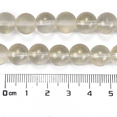 Frosted Transparent Glass Bead Strands GLAA-P065-10mm-01-1