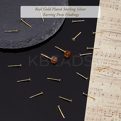 20Pcs 925 Sterling Silver Flat Pad Stud Earring Findings STER-DC0001-63B-1