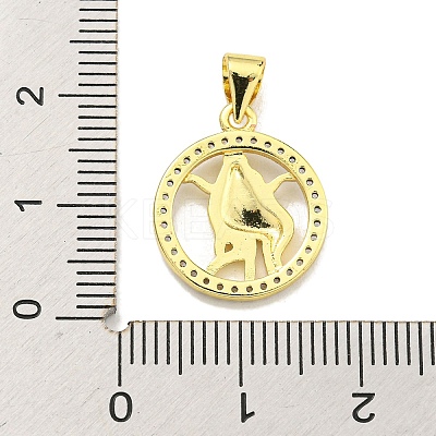Brass Micro Pave Cubic Zirconia Pendants KK-K354-03G-11-1