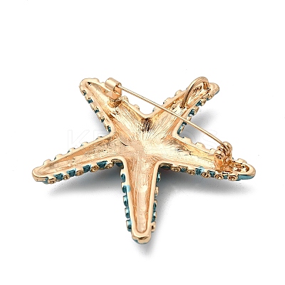 Ocean Theme Alloy Rhinestone Lapel Pins for Backpack Clothes for Clothes JEWB-F042-05A-G-1