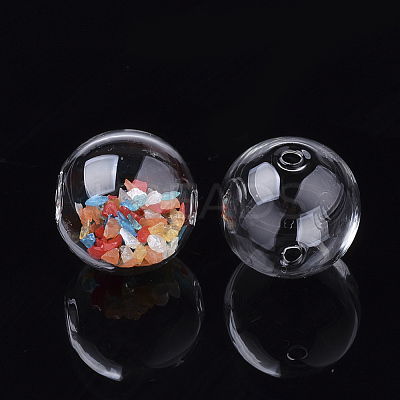 Handmade Blown Glass Globe Beads X-DH017J-1-16mm-1-1