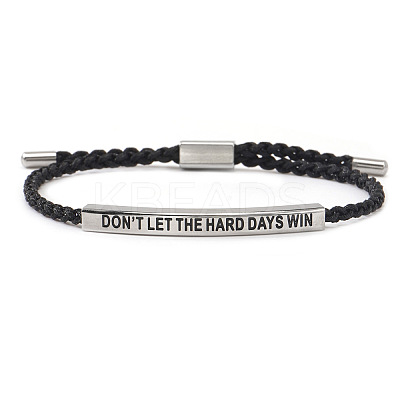 DON'T LET THE HARD DAYS WIN 304 Stainless Steel Charm Motivational Quote Bracelets KL3907-2-1