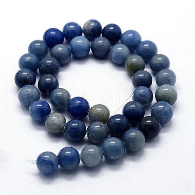 Dyed & Heated Natural Blue Aventurine Beads Strands G-I199-24-8mm-1