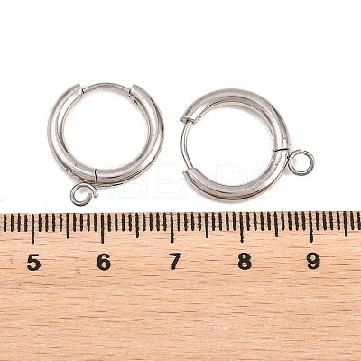 316 Stainless Steel Huggie Hoop Earring Findings EJEW-B158-01C-P-1