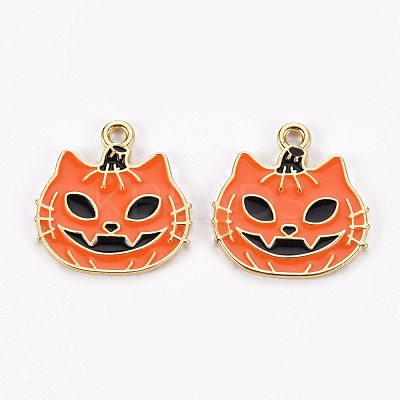 Rack Plating Eco-Friendly Alloy Enamel Pendants ENAM-N052-003-RS-1