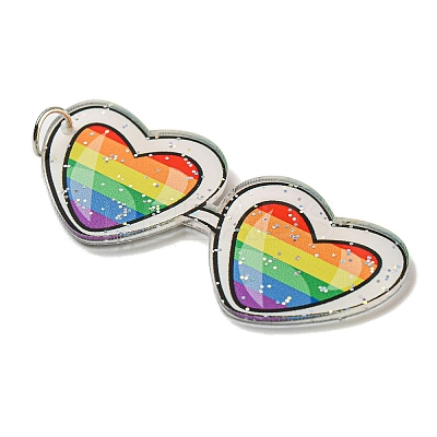 Double-Sided Printed Acrylic Big Pendants OACR-G030-05B-1