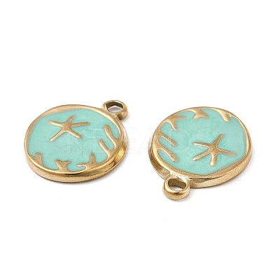 PVD Vacuum Plating 201 Stainless Steel Enamel Pendants STAS-J401-VC945-1