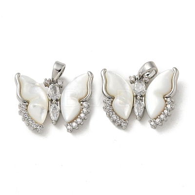 Brass Clear Cubic Zirconia Pendants KK-R210-12P-01-1