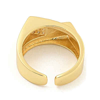 Clear Cubic Zirconia Wide Open Cuff Ring RJEW-L121-008G-1